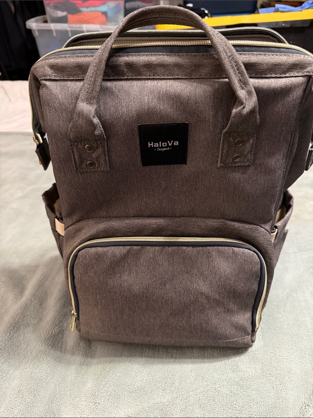 Halo Men's Gray-Brown Canvas Backpack with Front Pocket